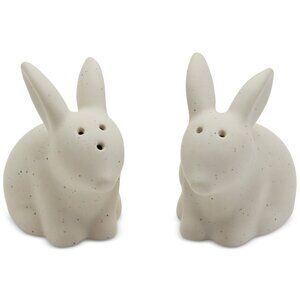 Haven Easter Bunny Salt & Pepper Shaker Set - Natural with Black Speckles